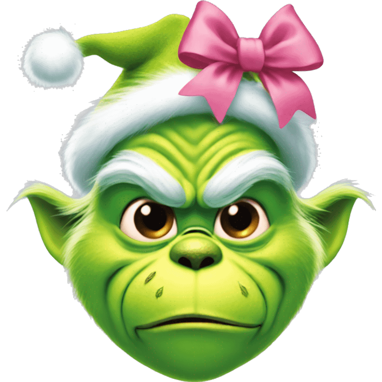 The grinch with a pink bow  emoji