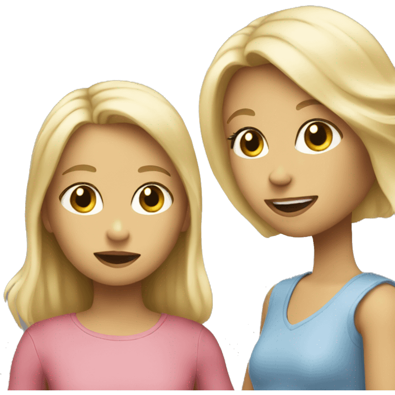 blonde women talking with blonde child  emoji