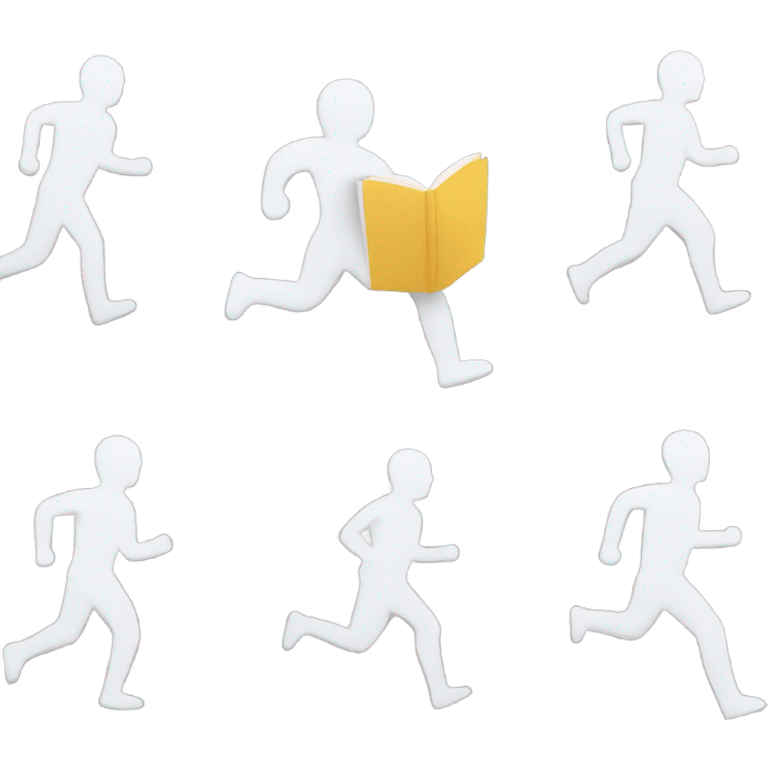 person running with a book in hand emoji