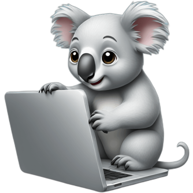 koala working on laptop emoji