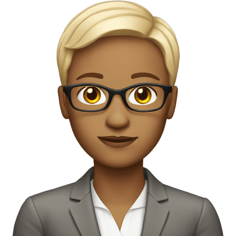 White business teacher with short hair color  emoji