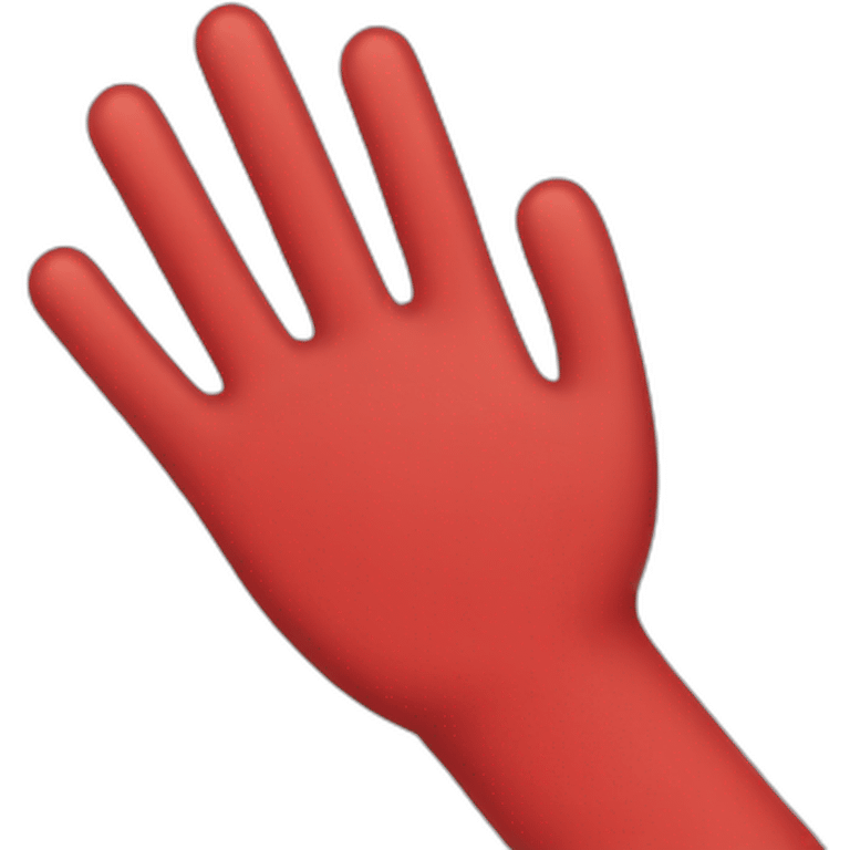 red watered hand emoji