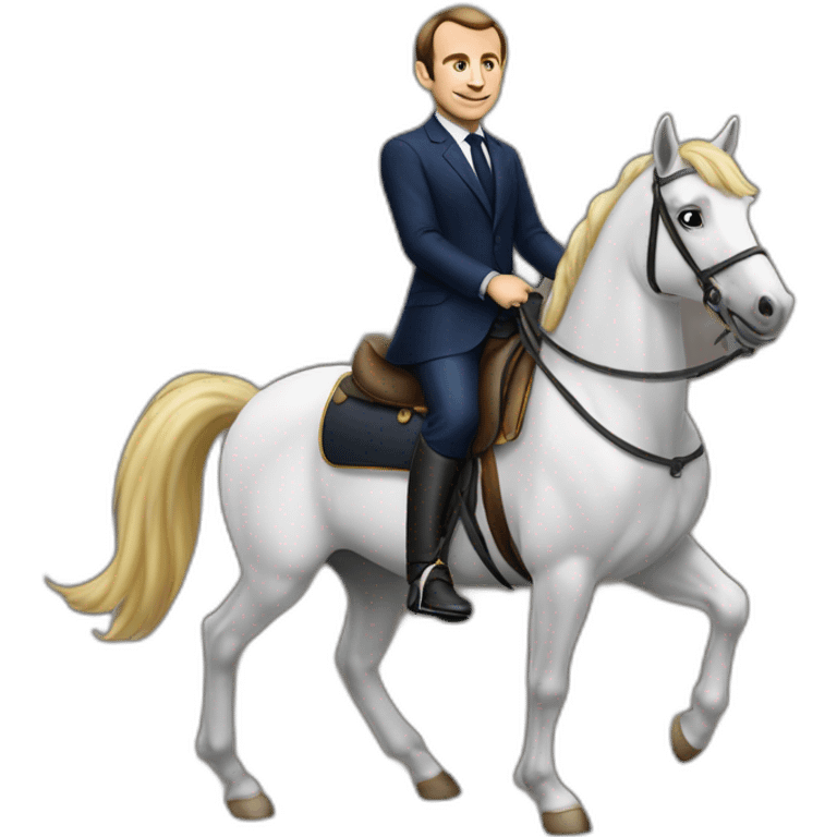 Emanuel Macron sur un poney emoji