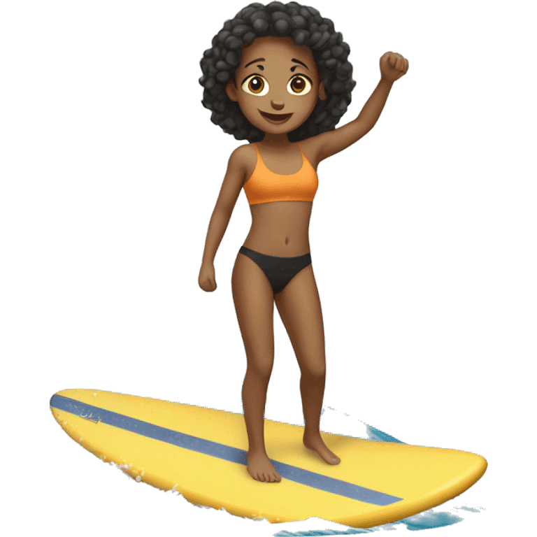 A mixed girl surfing emoji