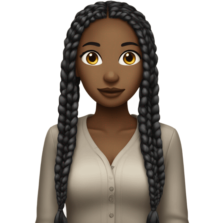 a black girl with boxbraids emoji