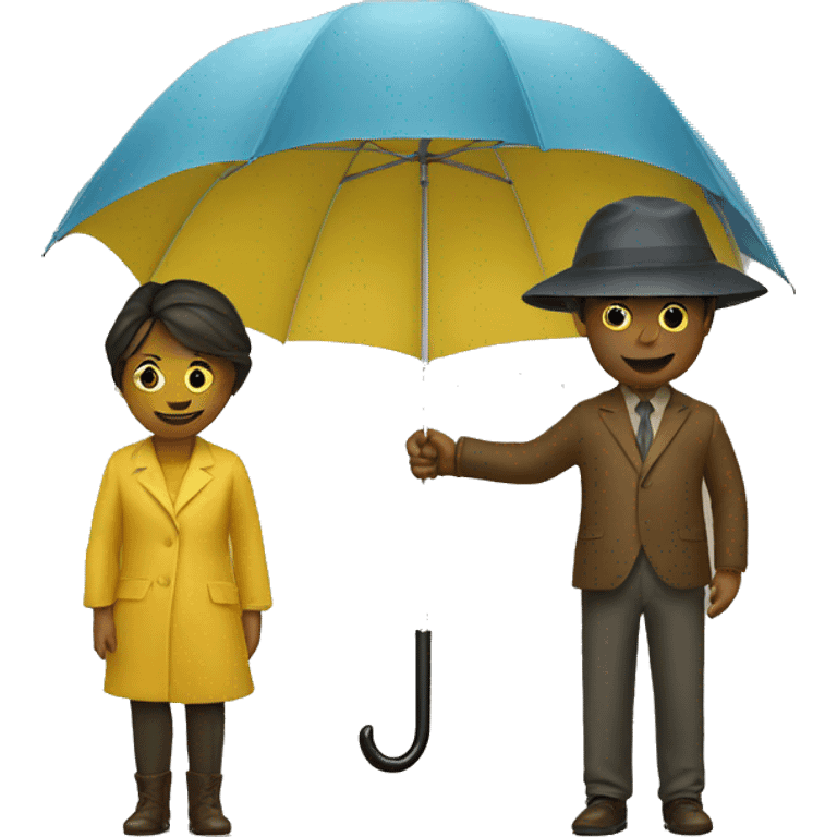 two persons under a yellow umbrella emoji