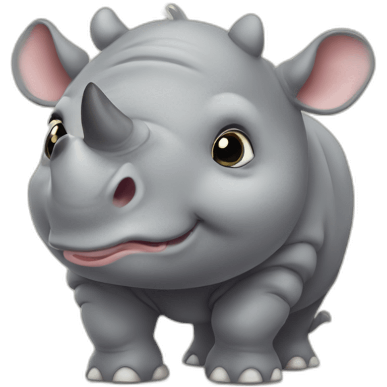 Cute little chubby Rhino emoji