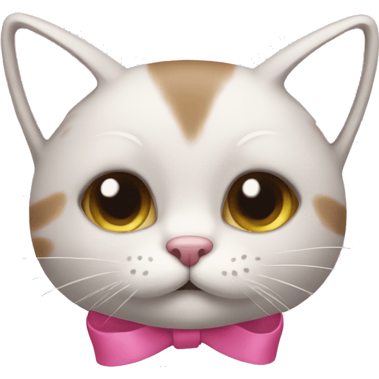 Cat with a pink bow emoji