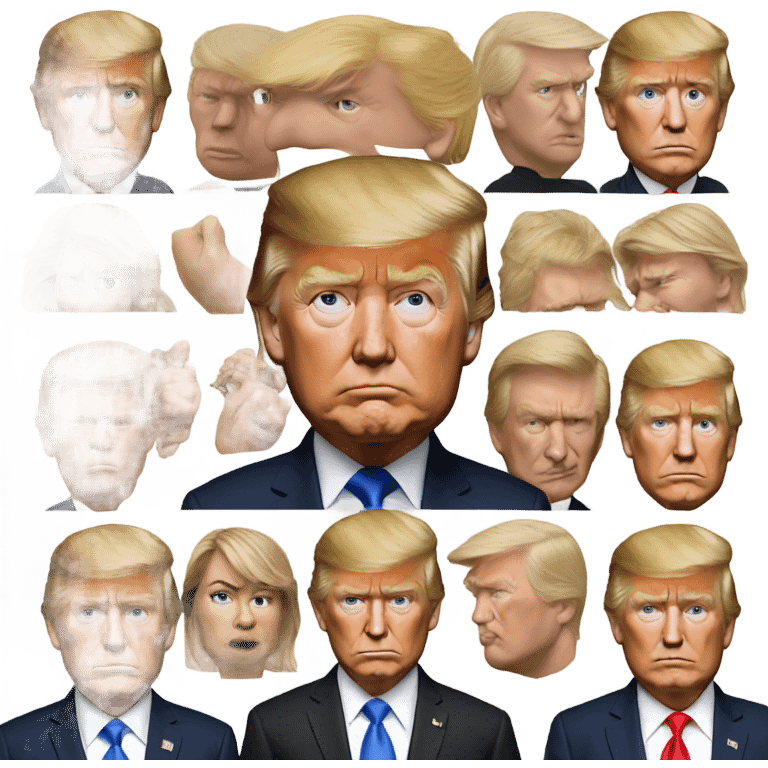 Trump photorealistic serious emoji