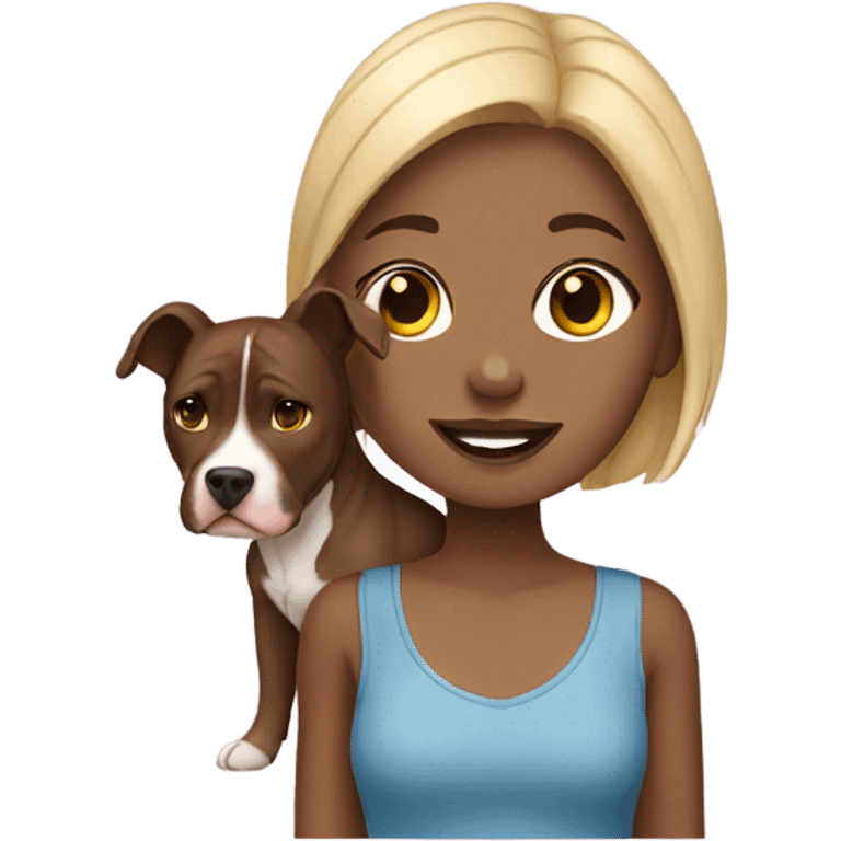 Girl with pit bull emoji