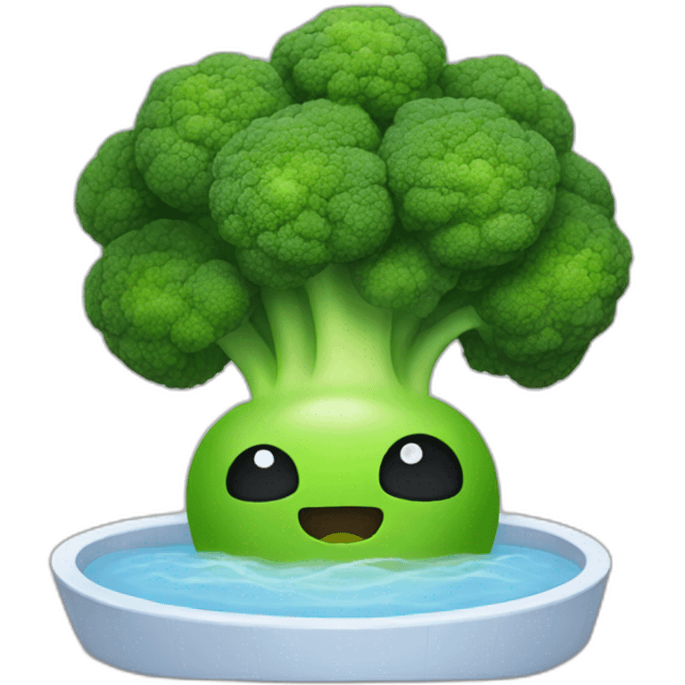 Broccoli sitting in a hot tub emoji