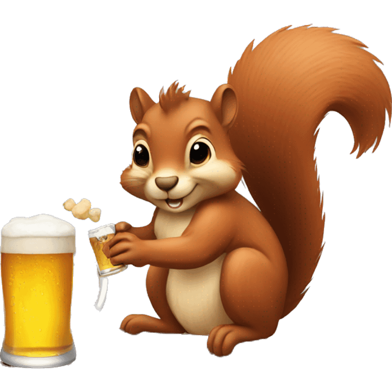 Squirrel drinking beer emoji