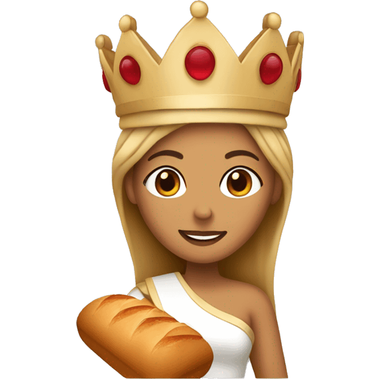 Queen with a loaf of bread emoji