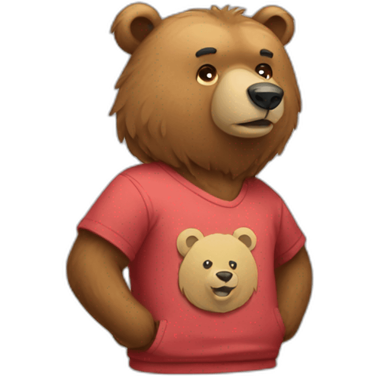 bear wearing tshirt emoji