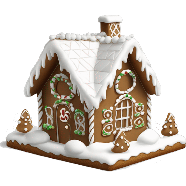 White Christmas gingerbread house elegant emoji