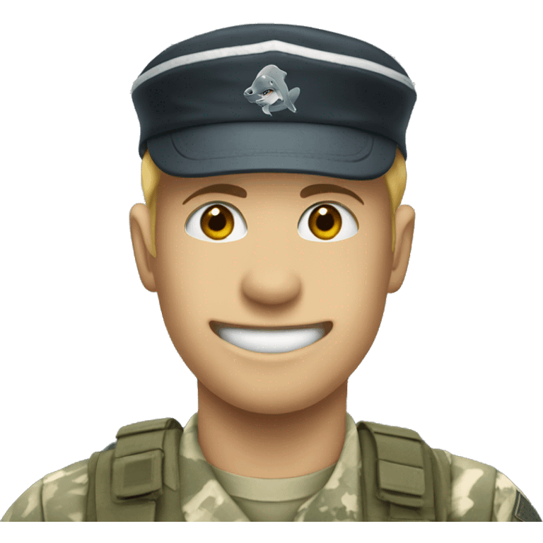 shark in the army emoji