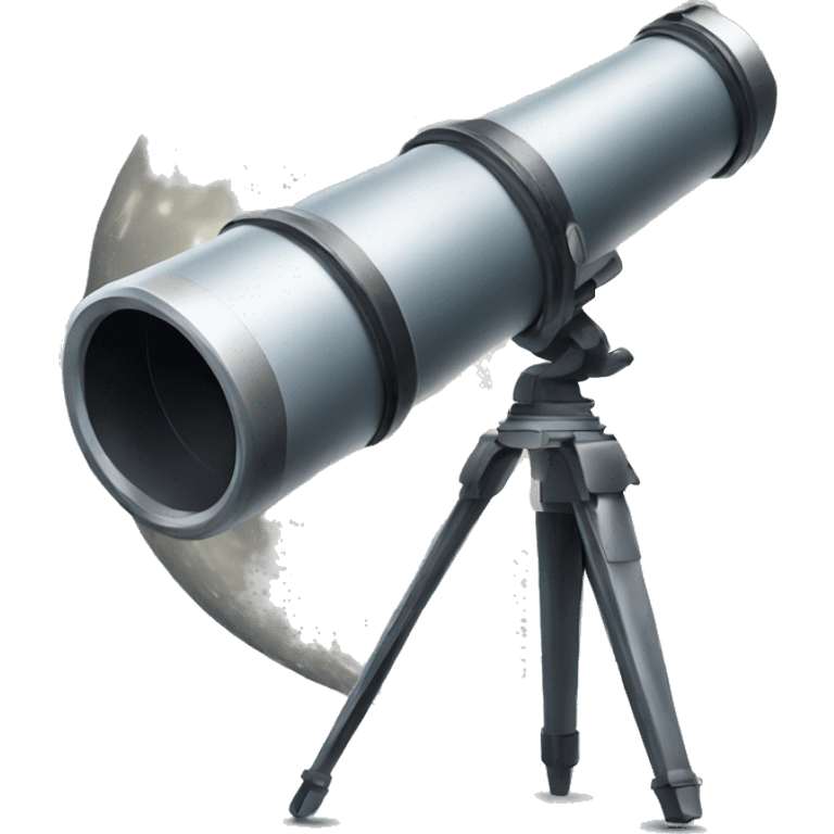 Telescope with moon emoji