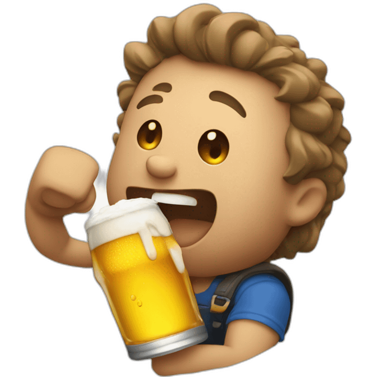 slamming a beer emoji