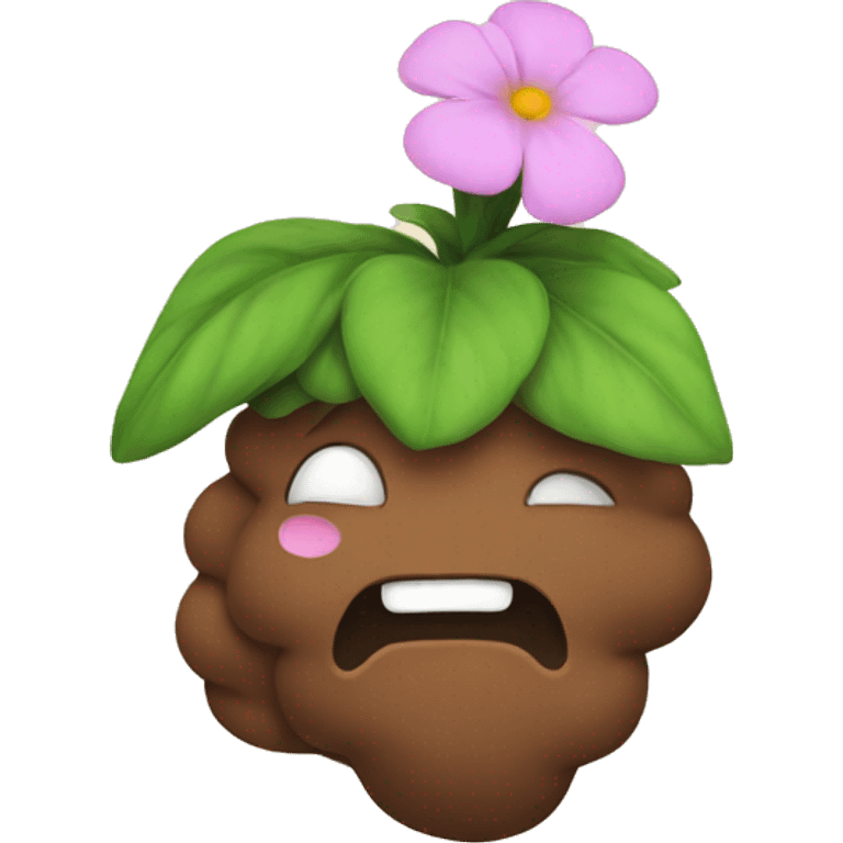 Poop with flower emoji