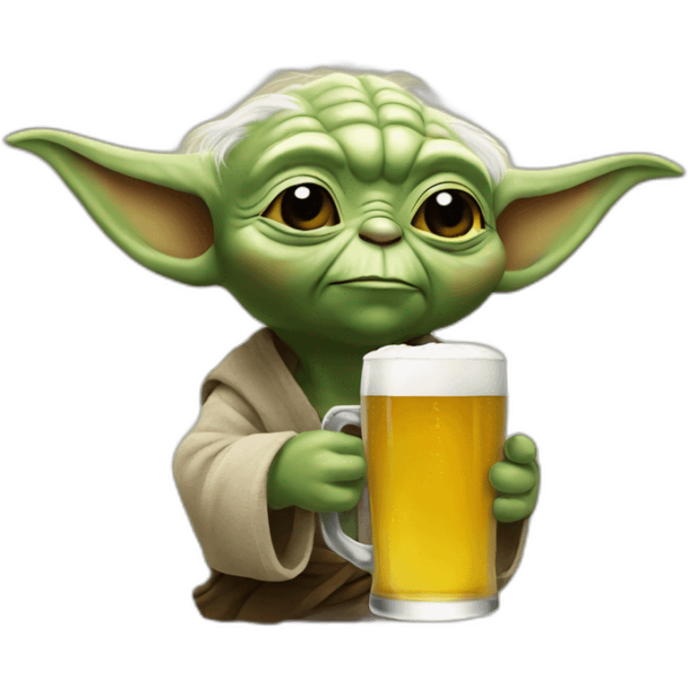 Yoda drinking beer emoji