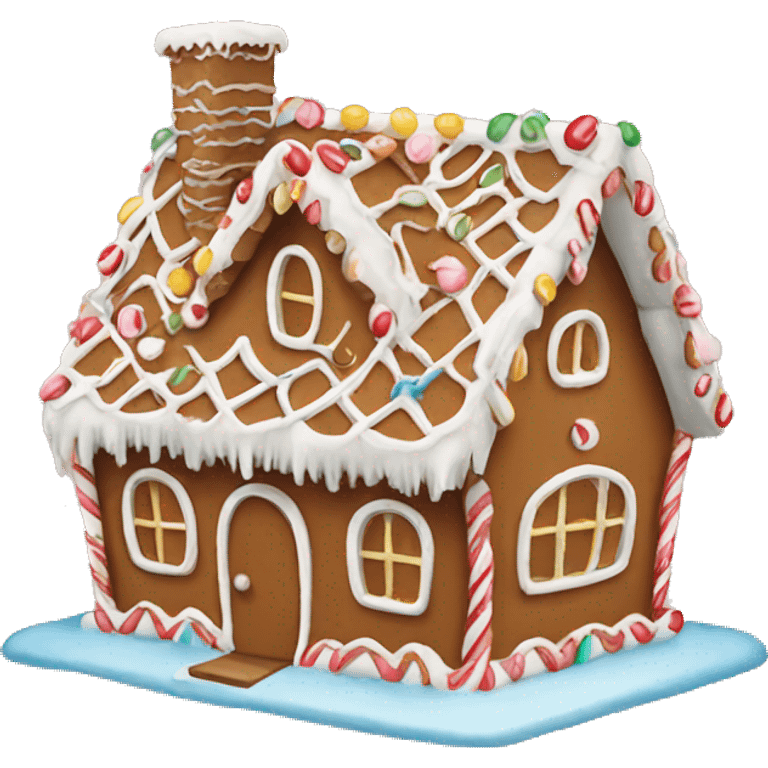 Cute gingerbread house emoji