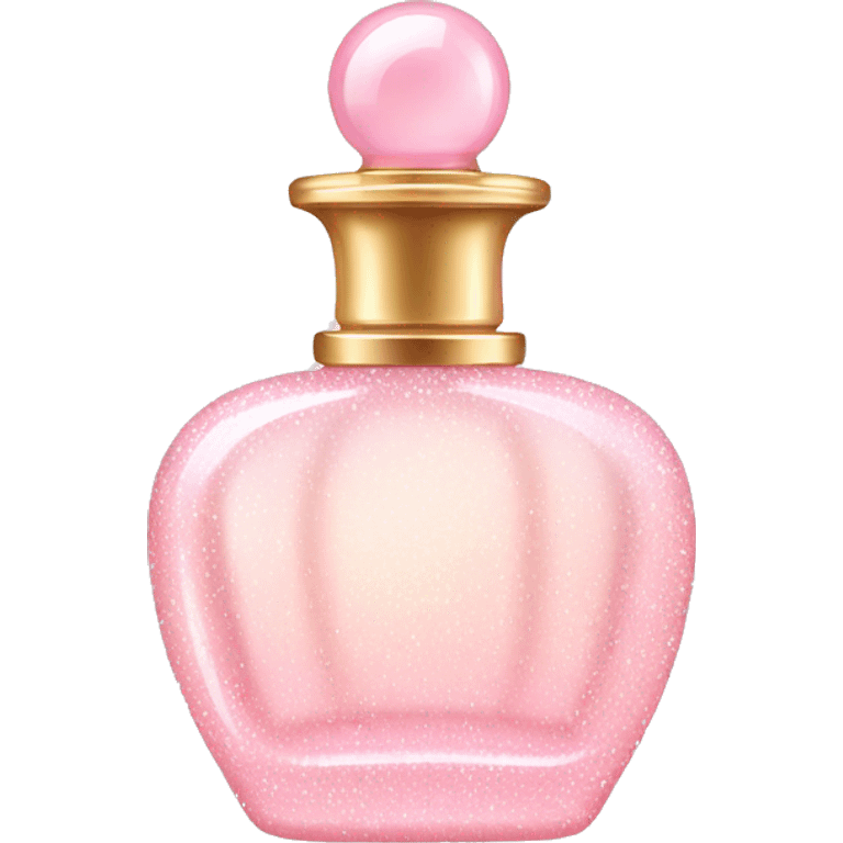 Pastel pink vintage perfume bottle with sparkles emoji