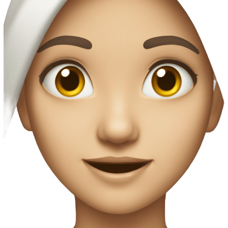 make an emoji of a girl smiling but her eye is twitching emoji