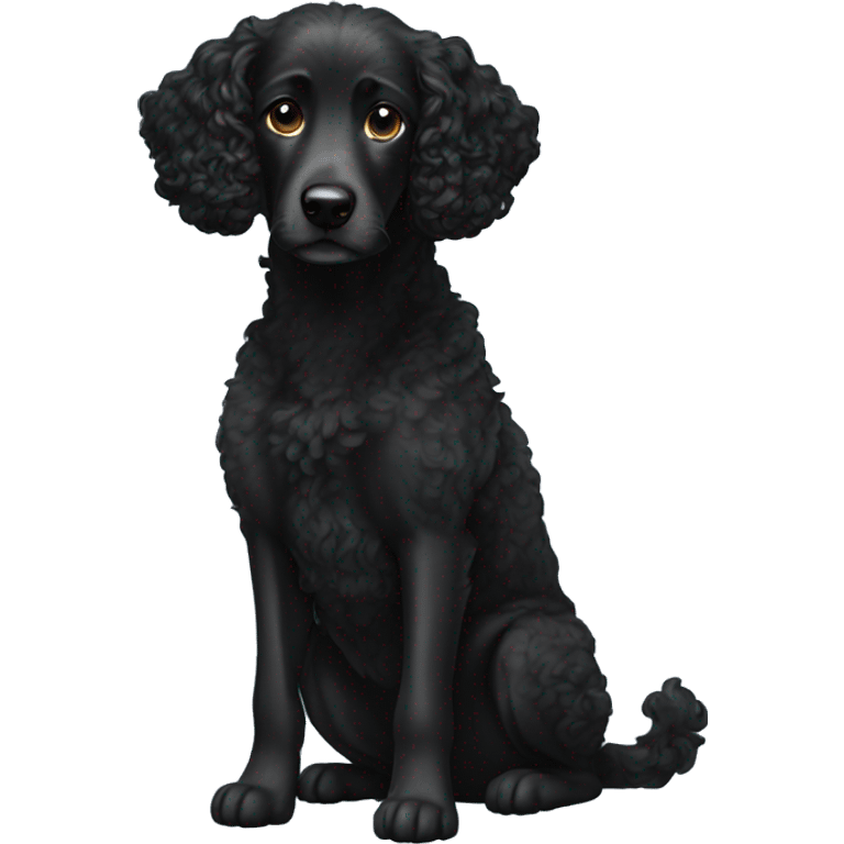 Black curly dog emoji