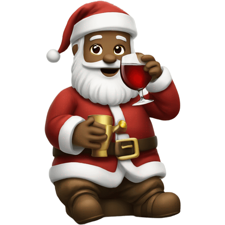 Santa Clause drinking wine emoji