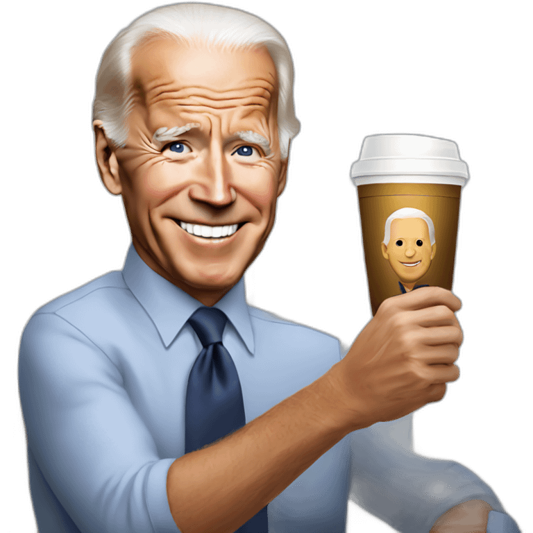 Joe Biden with cup emoji