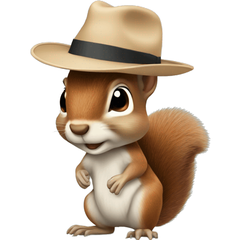 Squirrel with panama hat on head emoji