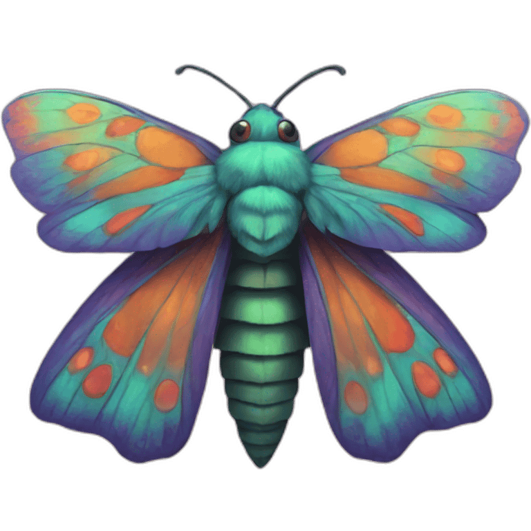 Psychedelic moth emoji