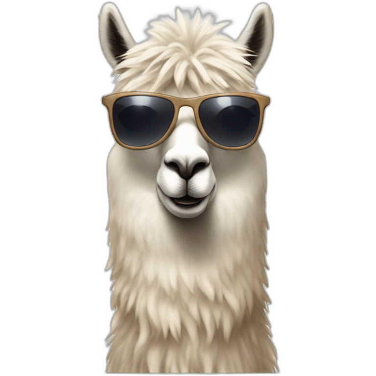 Fluffy Llama wearing polarized sunglasses emoji