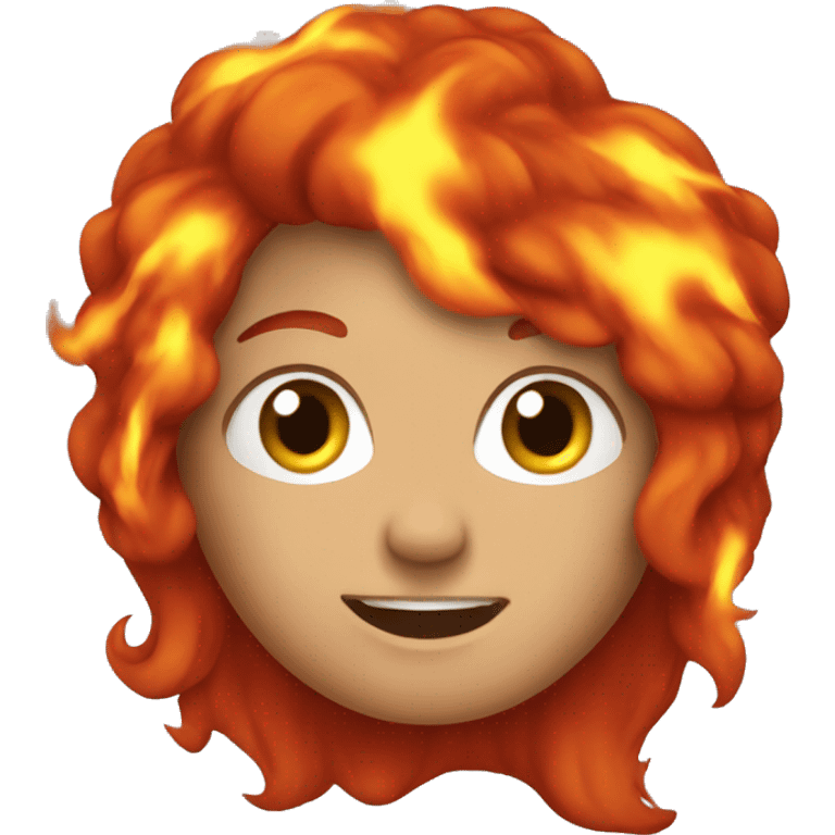 red hair on fire emoji