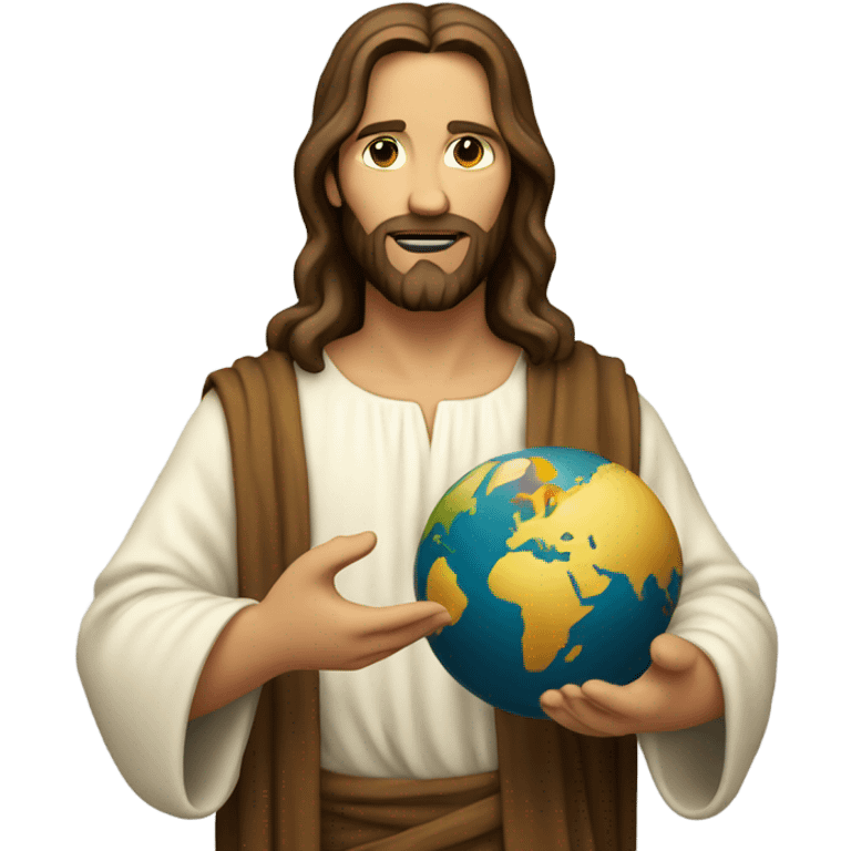 Jesus holding the world emoji