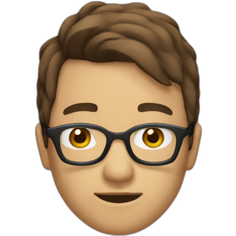 Personne avec cheveux brun des lunettes et blabc emoji