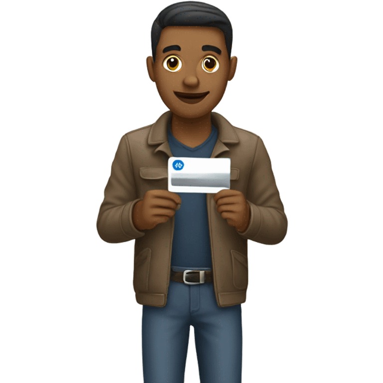 guy holding a bankcard emoji