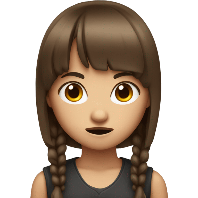 furious girl with brown hair and a fringe emoji