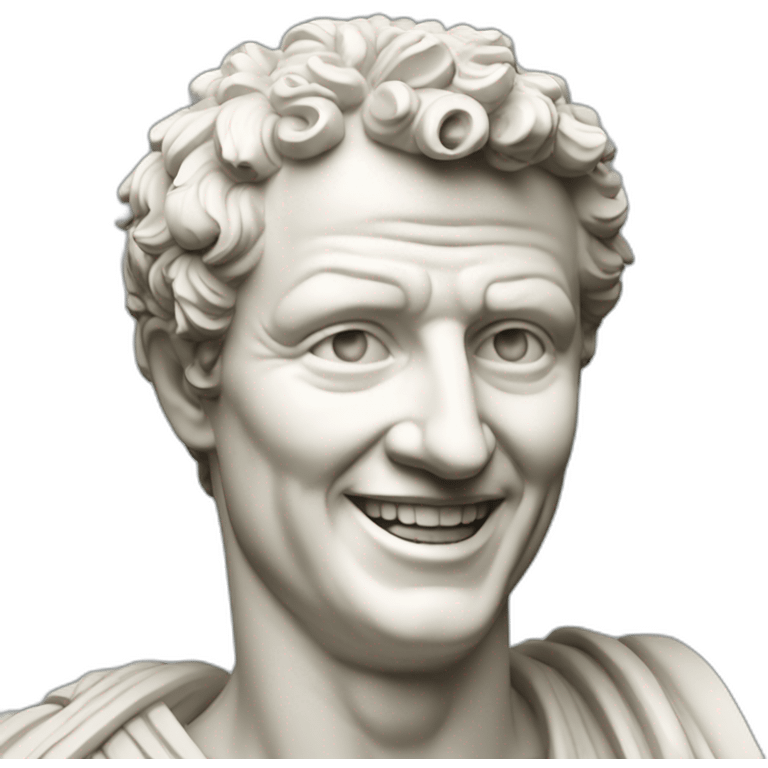 Caesar Augustus Statue laughs emoji