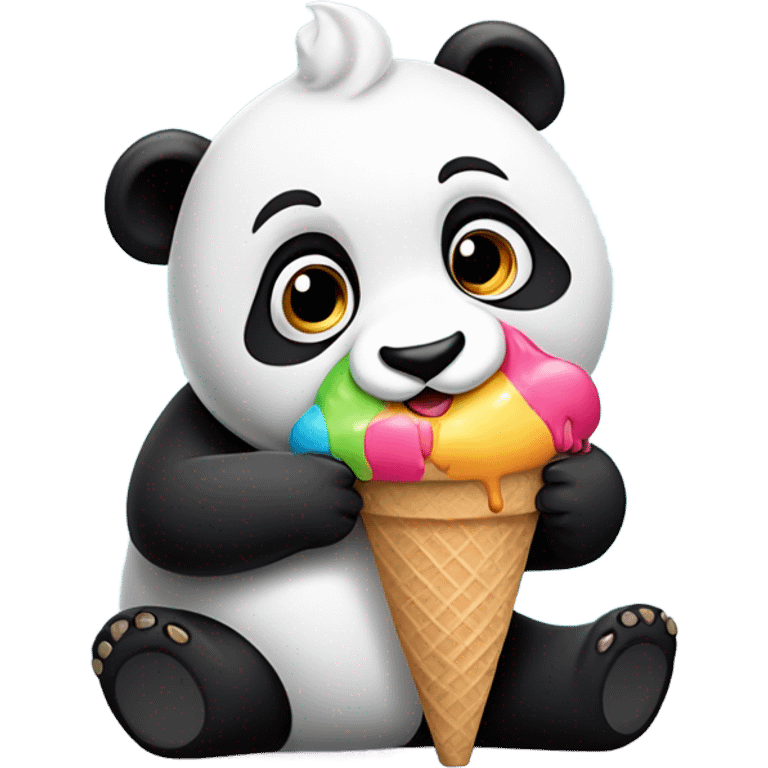 Panda eating ice cream emoji