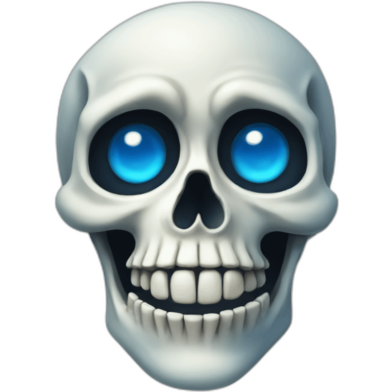 Blue eyes skeleton emoji