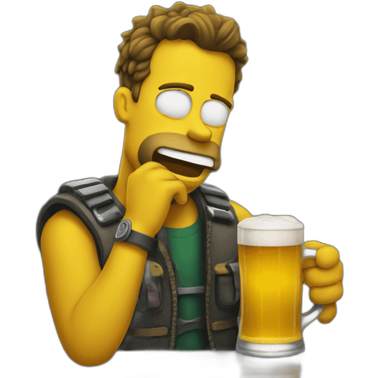 bart drinking beer emoji