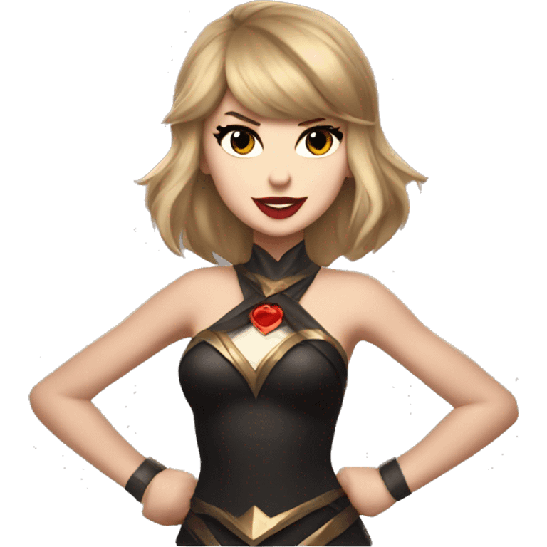 Taylor swift appearing in league of legends as a hero emoji