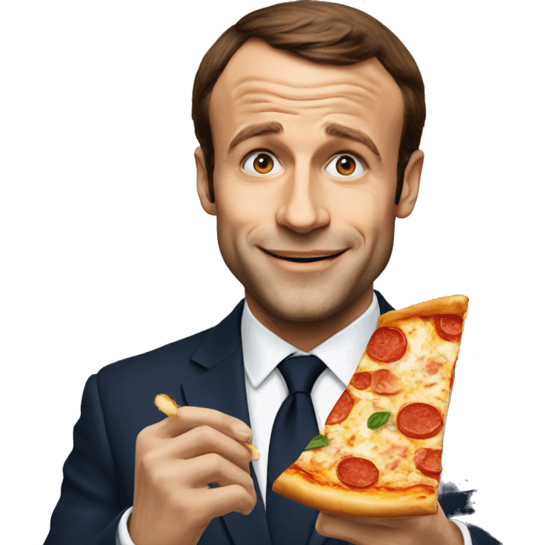 Macron eating pizza  emoji