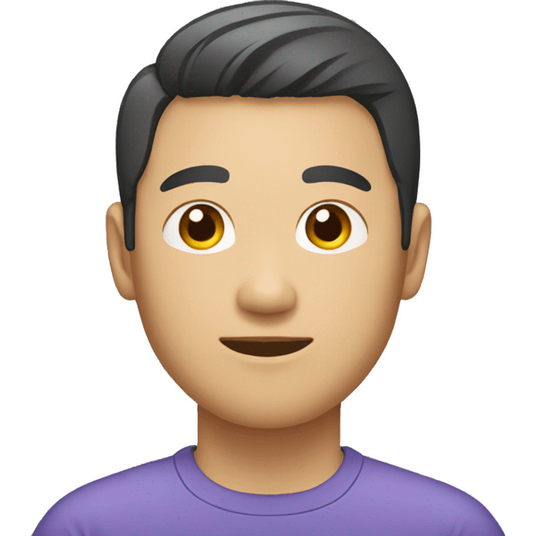 an asian man with mi short hair emoji