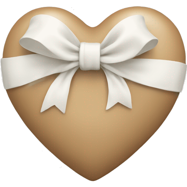 beige heart with white bow emoji