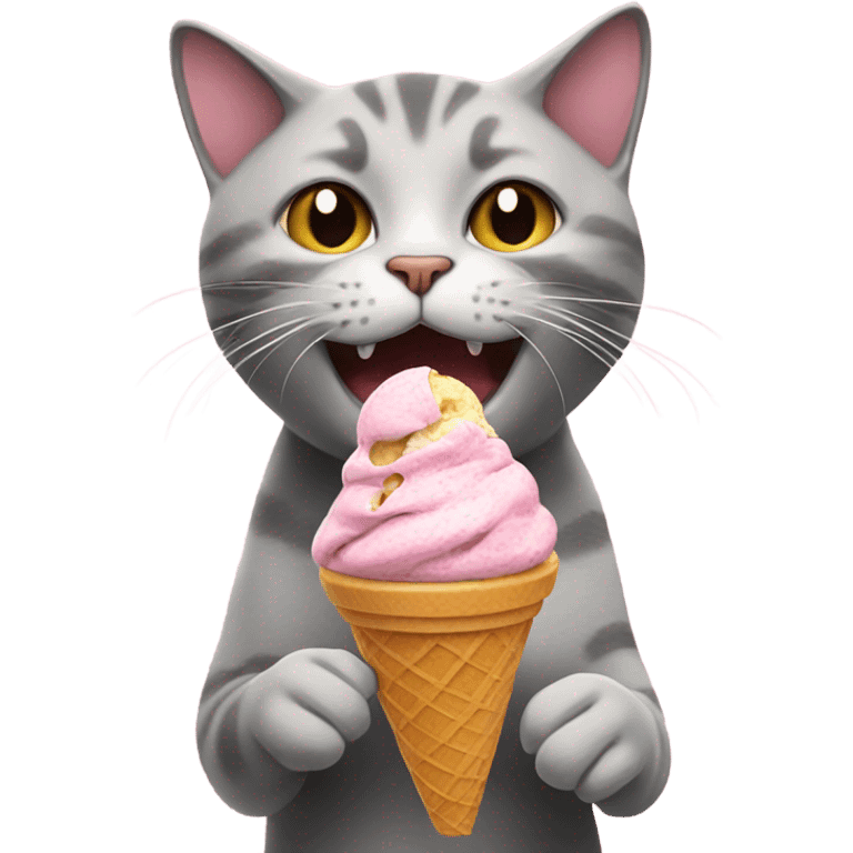 cat eating ice cream emoji