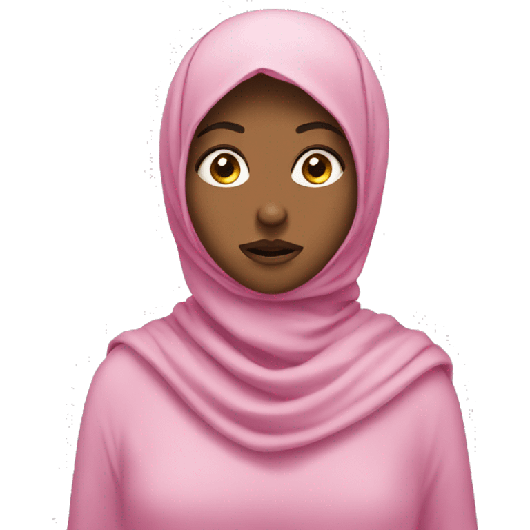 Girl with pink hijab shocked  emoji