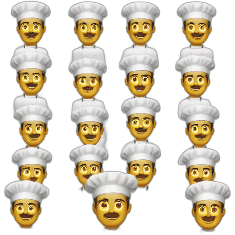 Chef with 10 heads emoji