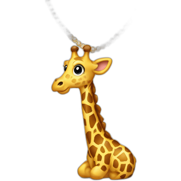 Giraffe avec collier de perle emoji